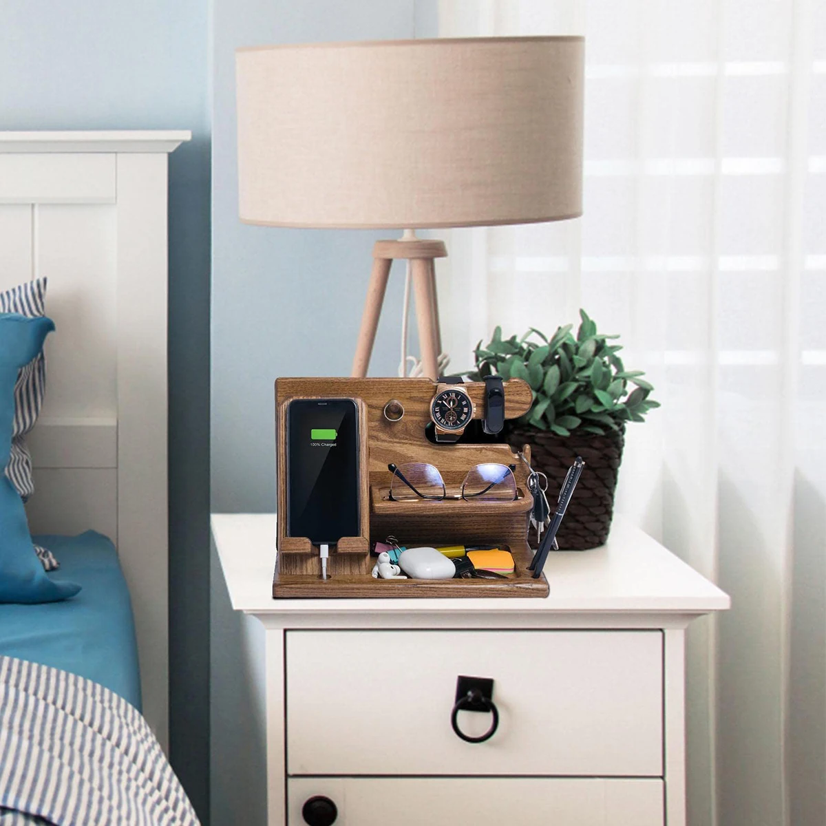 Multi-functional Wooden For the Phone, Glasses, Watches, Keys, and other items Extension Base Father's Gift Bedside Multi-functional Wooden For the Phone, Glasses, Watches, Keys, and other items Extension Base Father's Gift Bedside