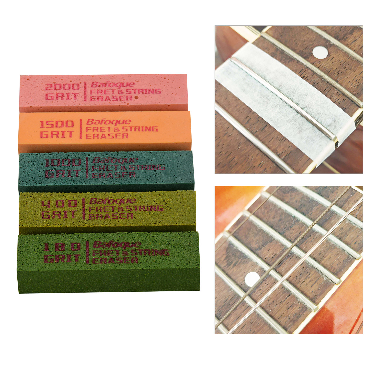 Multi Grit Rubber Fret Erasers Set (5 pcs) Multi Grit Rubber Fret Erasers Set (5 pcs)