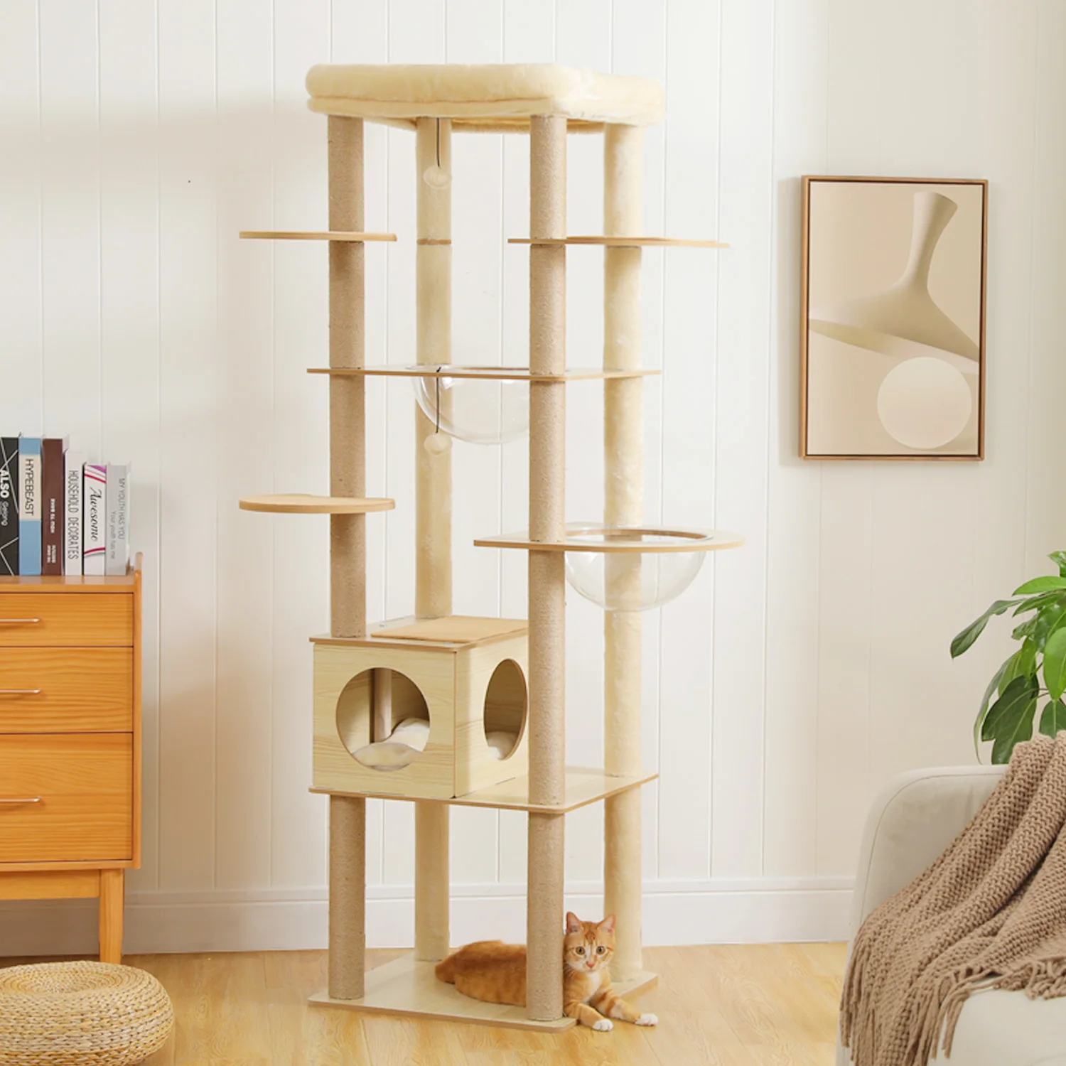 Multi-Level Cat Tree for Indoor Wood Cat Tower with Scratching Posts Spacious Condo Hammock Top Perch Cat Scratcher Cat Multi-Level Cat Tree for Indoor Wood Cat Tower with Scratching Posts Spacious Condo Hammock Top Perch Cat Scratcher Cat