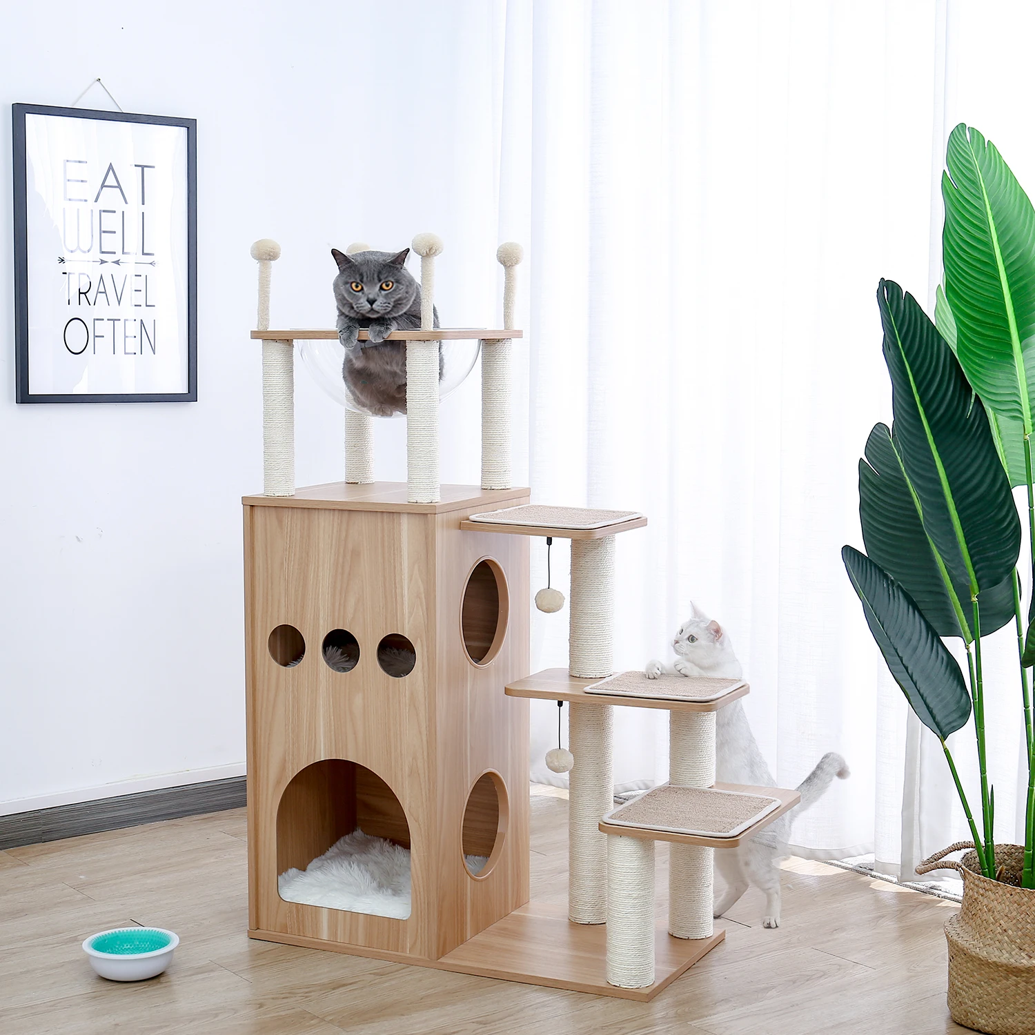 Multi-Level Cat Tree for Indoor Wood Cat Tower with Scratching Posts Spacious Condo Hammock Top Perch Cat Scratcher Cat Multi-Level Cat Tree for Indoor Wood Cat Tower with Scratching Posts Spacious Condo Hammock Top Perch Cat Scratcher Cat