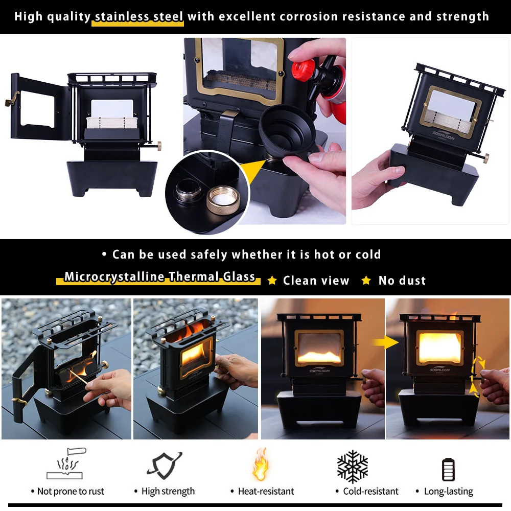 Multi-Purpose Camping Kerosene Lamp Stove, Outdoor Portable Retro Camping Lantern & Kerosene Iron Stove for Picnic