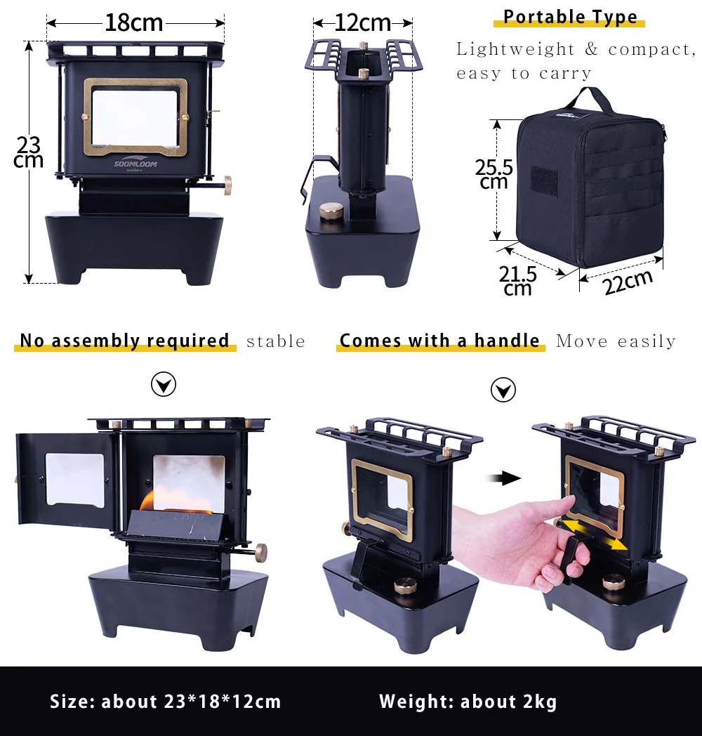 Multi-Purpose Camping Kerosene Lamp Stove, Outdoor Portable Retro Camping Lantern & Kerosene Iron Stove for Picnic