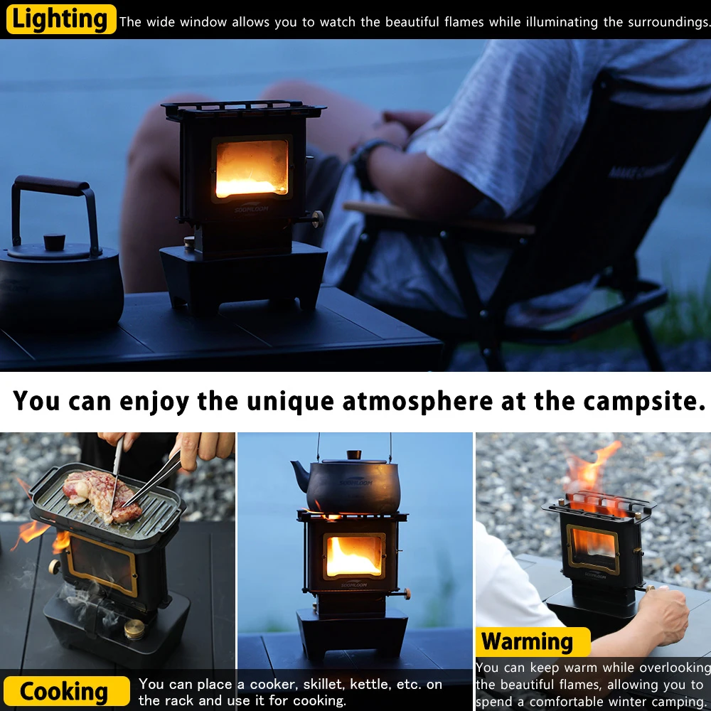 Multi-Purpose Camping Kerosene Lamp Stove, Outdoor Portable Retro Camping Lantern & Kerosene Iron Stove for Picnic