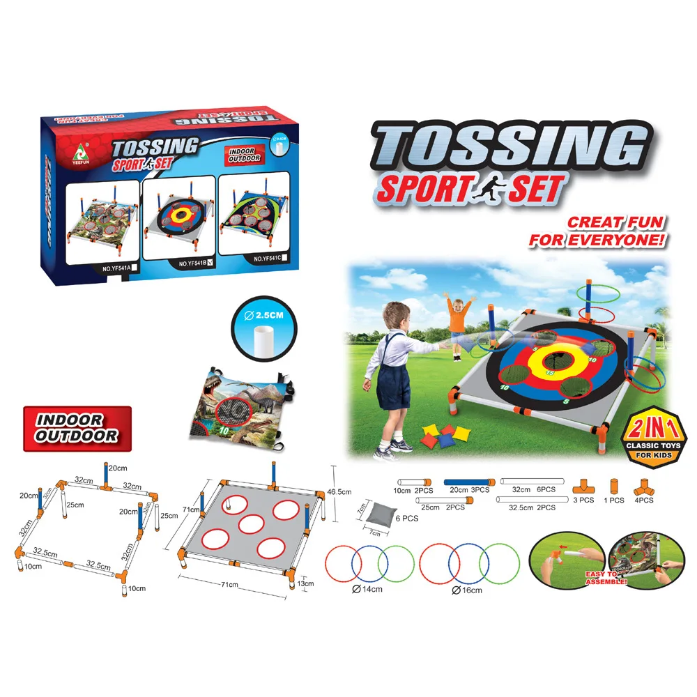 Multi-purpose Cornhole Set Ferrule Toss Game With 6 Sandbag Bean Bags Portable for Family Gathering Travel Camping Party