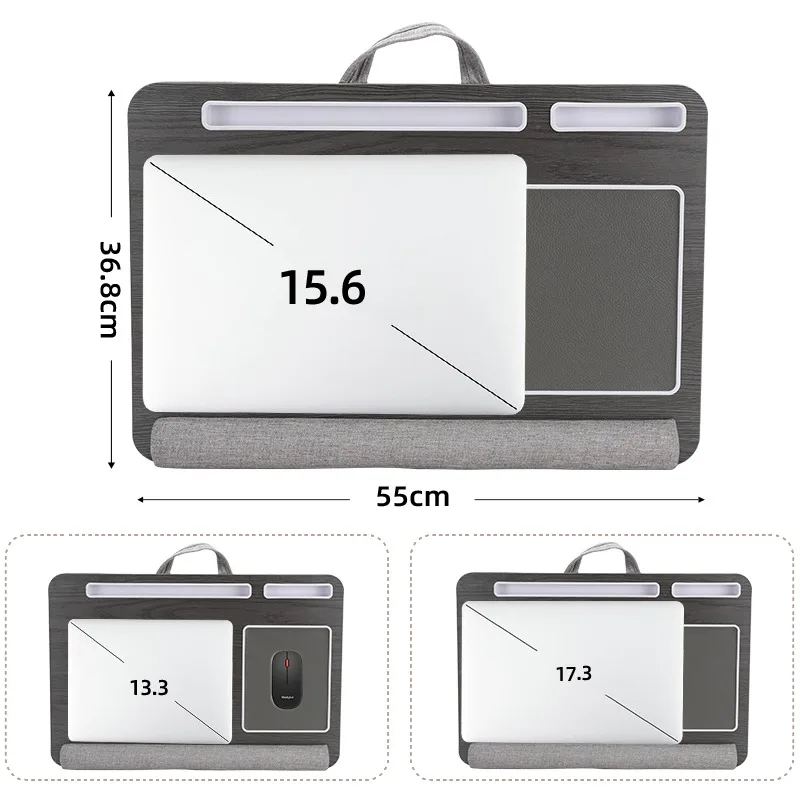 Multi Purpose Laptop Desk Leg Table Design of Double Groove Anti Slip Bar Embedded Mouse Pad Use with Sofa Bedroom