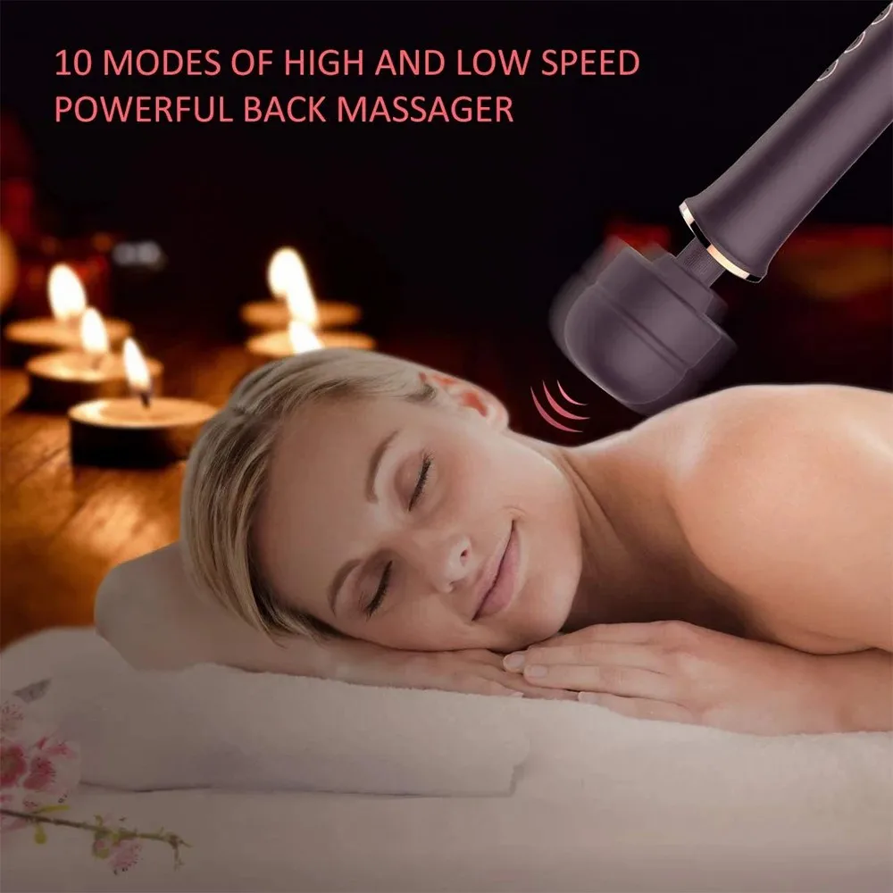 Multi Purpose Vibrating Stick Made of Silicone Material 10 Frequency 5-speed Massage Stick Waterproof and Silent USB