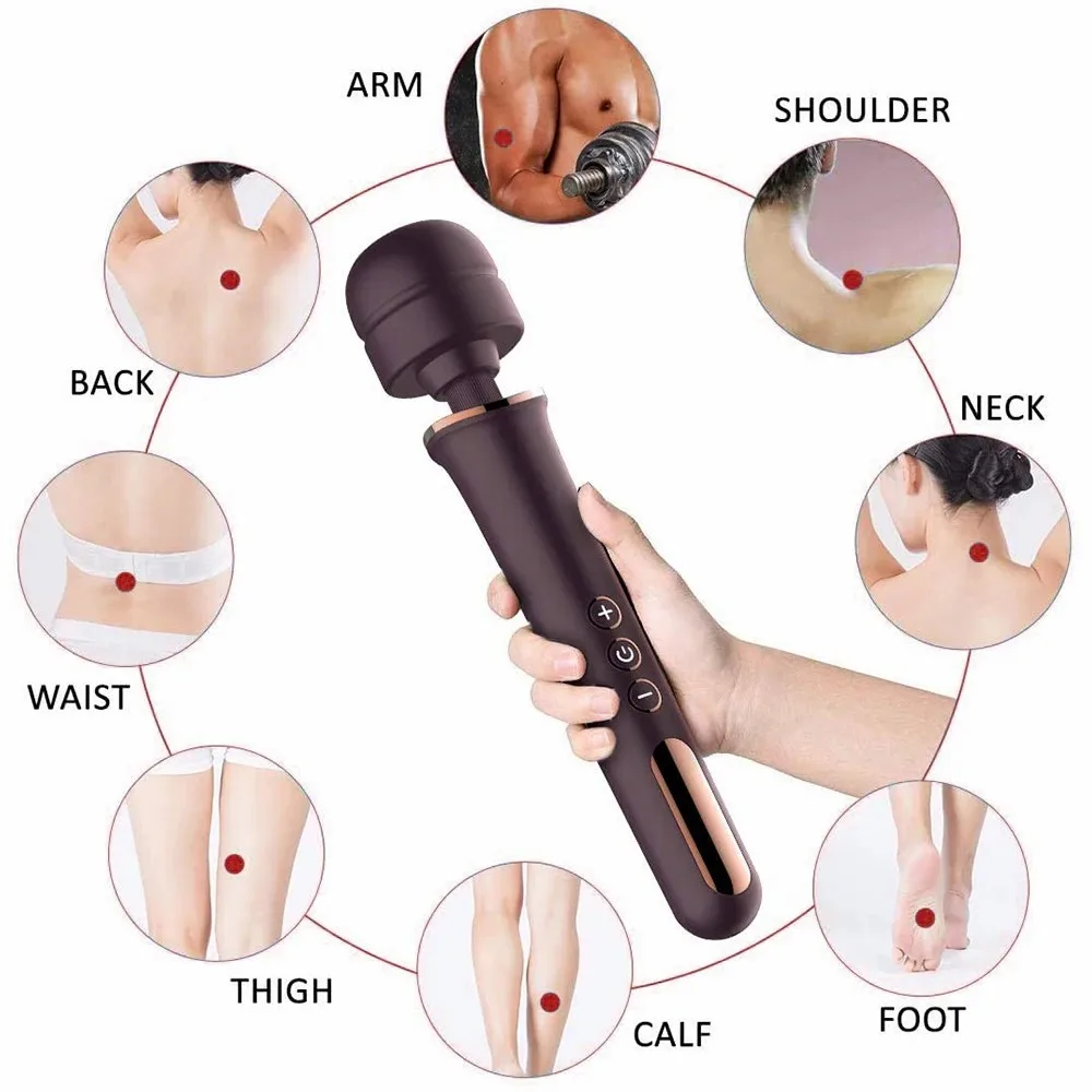 Multi Purpose Vibrating Stick Made of Silicone Material 10 Frequency 5-speed Massage Stick Waterproof and Silent USB