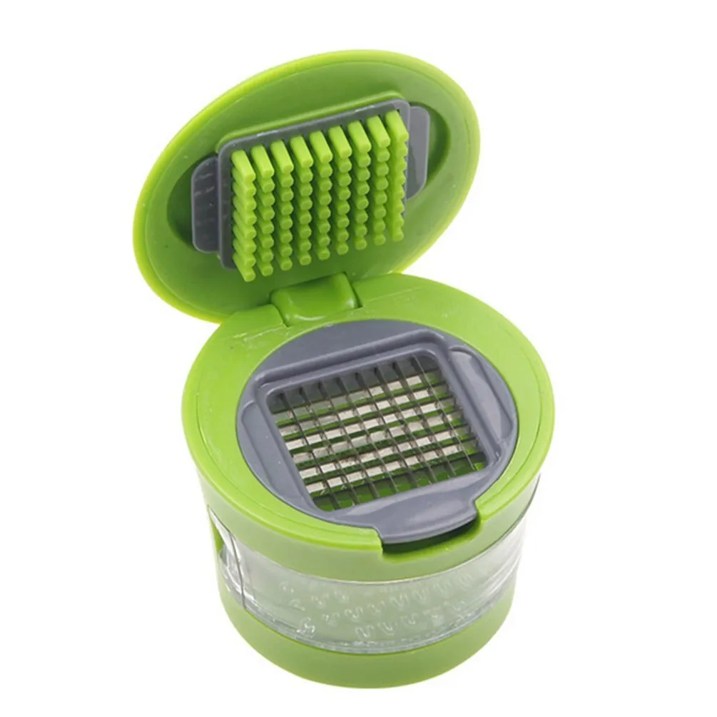 Multifunction Plastic Garlic Press Presser Crusher Slicer Grater Dicing Slicing and Storage Kitchen Vegetable Tool