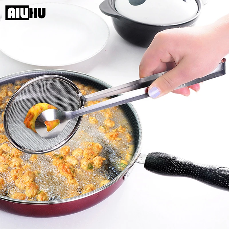 Multifunction Stainless Steel Sieve Filter Spoon Fried Food Oil Strainer Clip Multifunction Stainless Steel Sieve Filter Spoon Fried Food Oil Strainer Clip