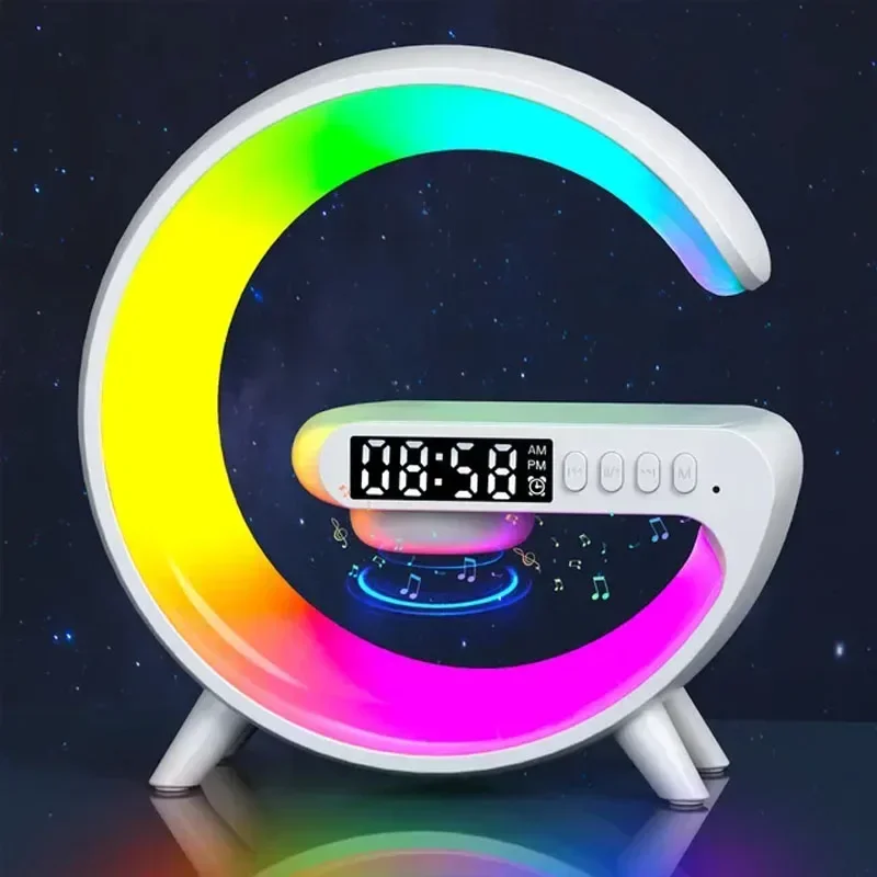 Multifunction Wireless Charger Pad Stand Speaker TF RGB Night Light 15W Fast Charging Station for Phones Multifunction Wireless Charger Pad Stand Speaker TF RGB Night Light 15W Fast Charging Station for Phones