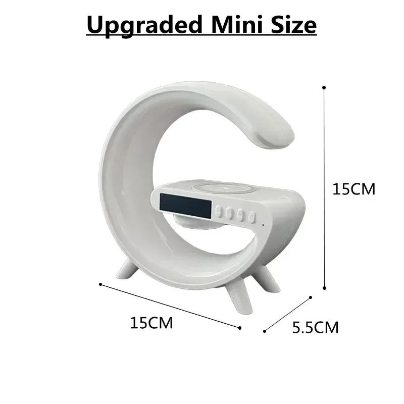 Multifunction Wireless Charger Pad Stand Speaker TF RGB Night Light 15W Fast Charging Station for Phones
