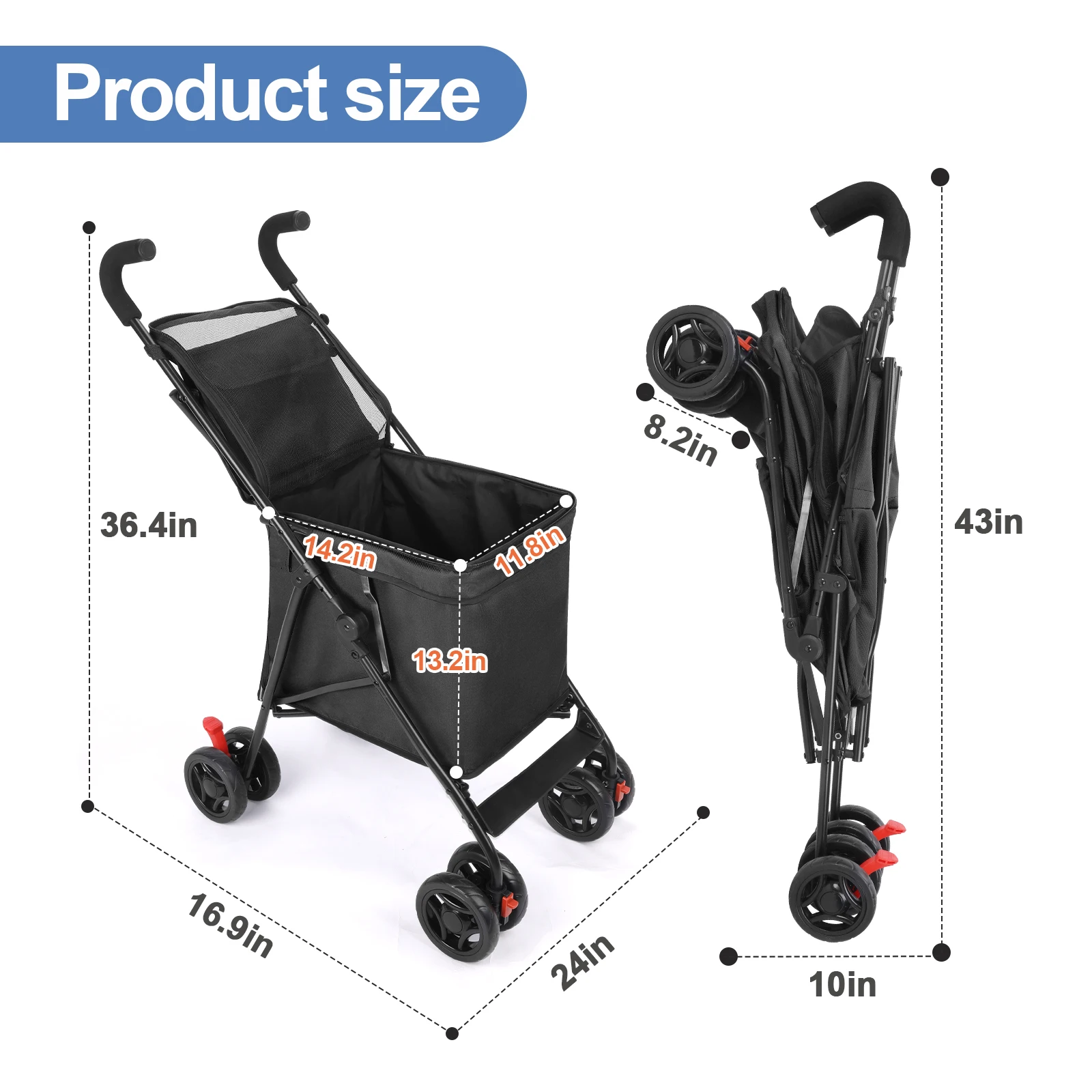 Multifunctional Cart Folding Portable Durable Lightweight Market Purchase Bag Trolley,Pet Stroller,For Picnic Multifunctional Cart Folding Portable Durable Lightweight Market Purchase Bag Trolley,Pet Stroller,For Picnic