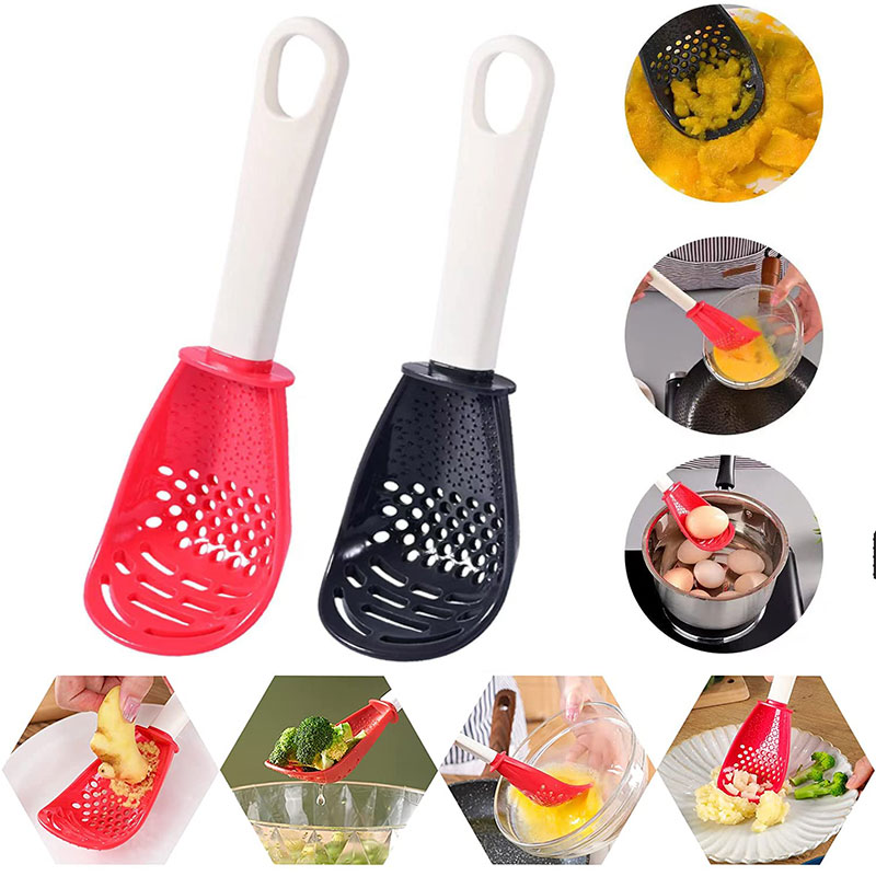 Multifunctional Cooking Spoon Kitchen Strainer Scoop to Cut Garlic Hanging Hole Innovative Potato Garlic Press kitchen Multifunctional Cooking Spoon Kitchen Strainer Scoop to Cut Garlic Hanging Hole Innovative Potato Garlic Press kitchen