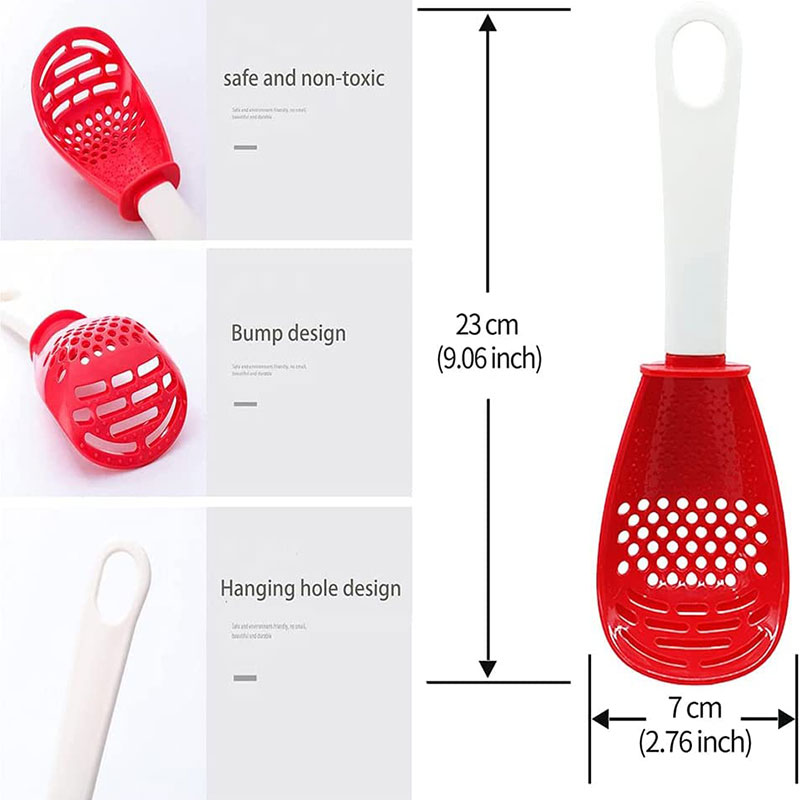 Multifunctional Cooking Spoon Kitchen Strainer Scoop to Cut Garlic Hanging Hole Innovative Potato Garlic Press kitchen