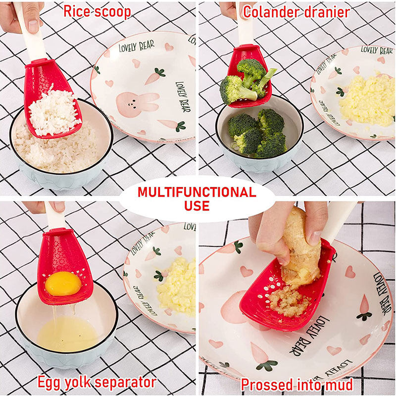 Multifunctional Cooking Spoon Kitchen Strainer Scoop to Cut Garlic Hanging Hole Innovative Potato Garlic Press kitchen