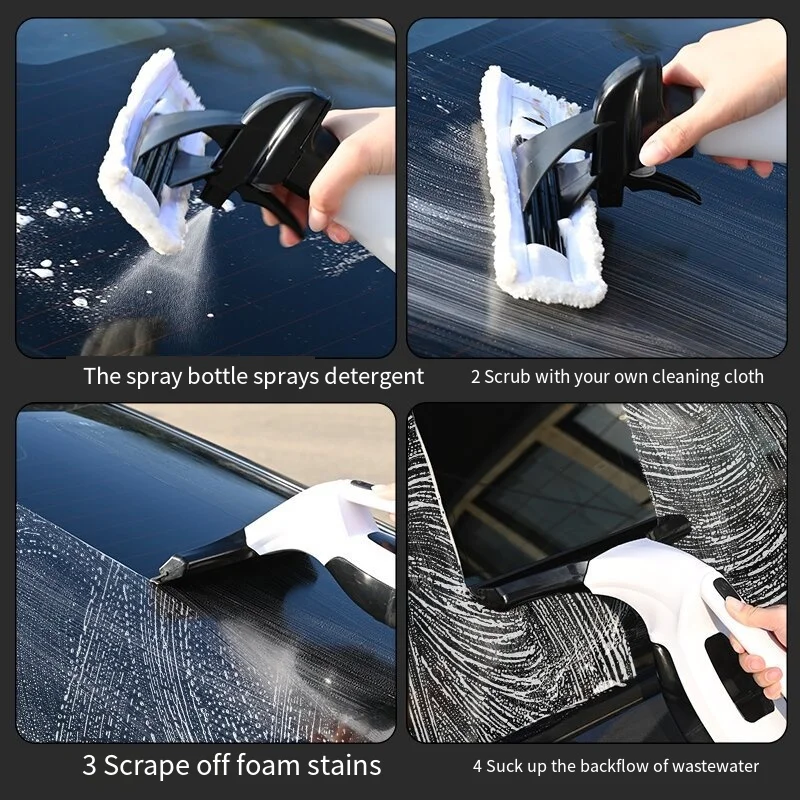 Multifunctional Electric Cordless Window Cleaner Machine White Cordless Rechargeable Automatic Portable Glass Cleaner
