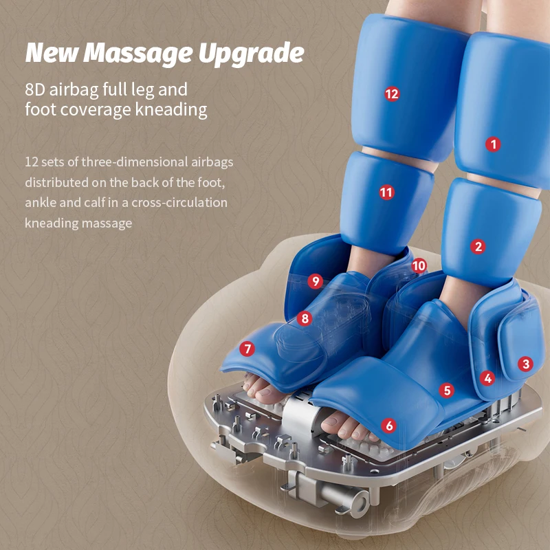 Multifunctional Electric Foot Massage Machine Kneading Heating Roller 8D Airbag Compress Foot Calf Massager For Health Multifunctional Electric Foot Massage Machine Kneading Heating Roller 8D Airbag Compress Foot Calf Massager For Health