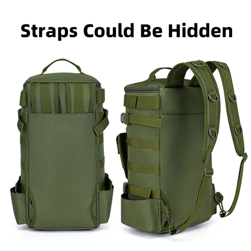 Multifunctional Fishing Backpack Tackle Bag with Rod Holders Fish Equipment Storage Molle Pack Camping Hiking Outdoor
