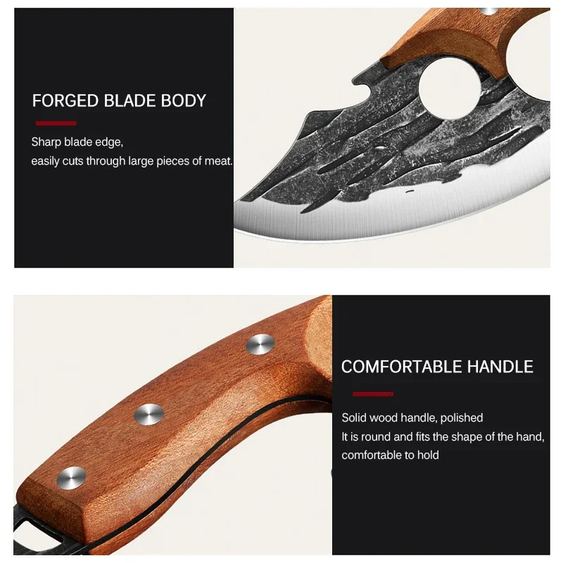 Multifunctional Kitchen Knife Stainless Steel Forged Knife Meat Cleaver Boning Knife with Bottle Opener Portable Pocket