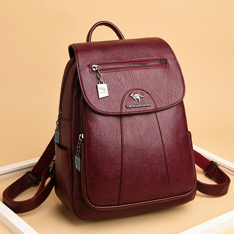 Multifunctional Leather Backpack for Women