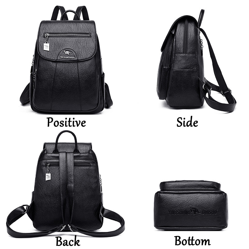 Multifunctional Leather Backpack for Women