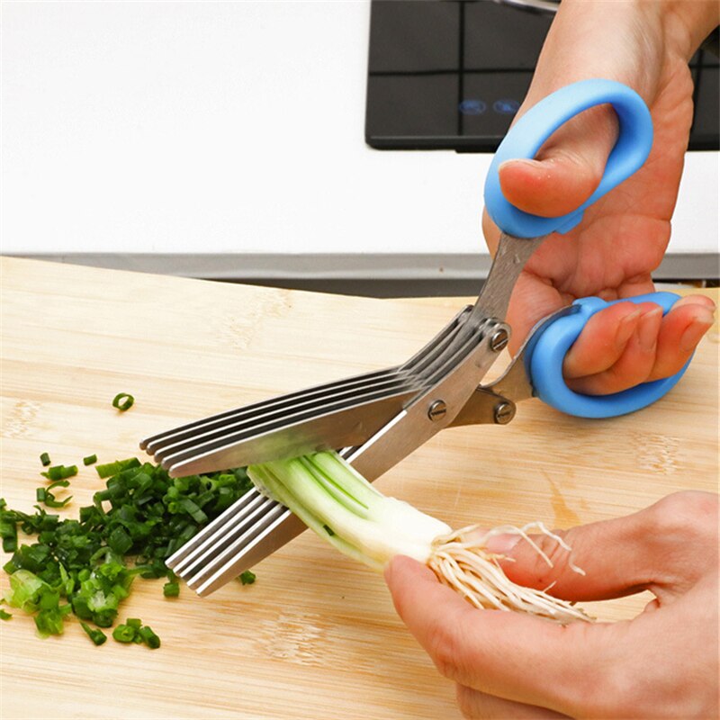 Multifunctional Muti Layers Stainless Steel Knives Kitchen Scissors Scallion Cutter Herb Laver Spices Cook Cut Scissor Multifunctional Muti Layers Stainless Steel Knives Kitchen Scissors Scallion Cutter Herb Laver Spices Cook Cut Scissor
