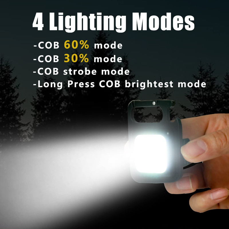 Multifunctional Portable Mini LED Flashlight USB Rechargeable Pocket Keychain Light Outdoor Waterproof Emergency
