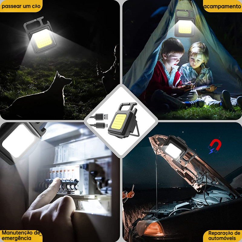 Multifunctional Portable Mini LED Flashlight USB Rechargeable Pocket Keychain Light Outdoor Waterproof Emergency