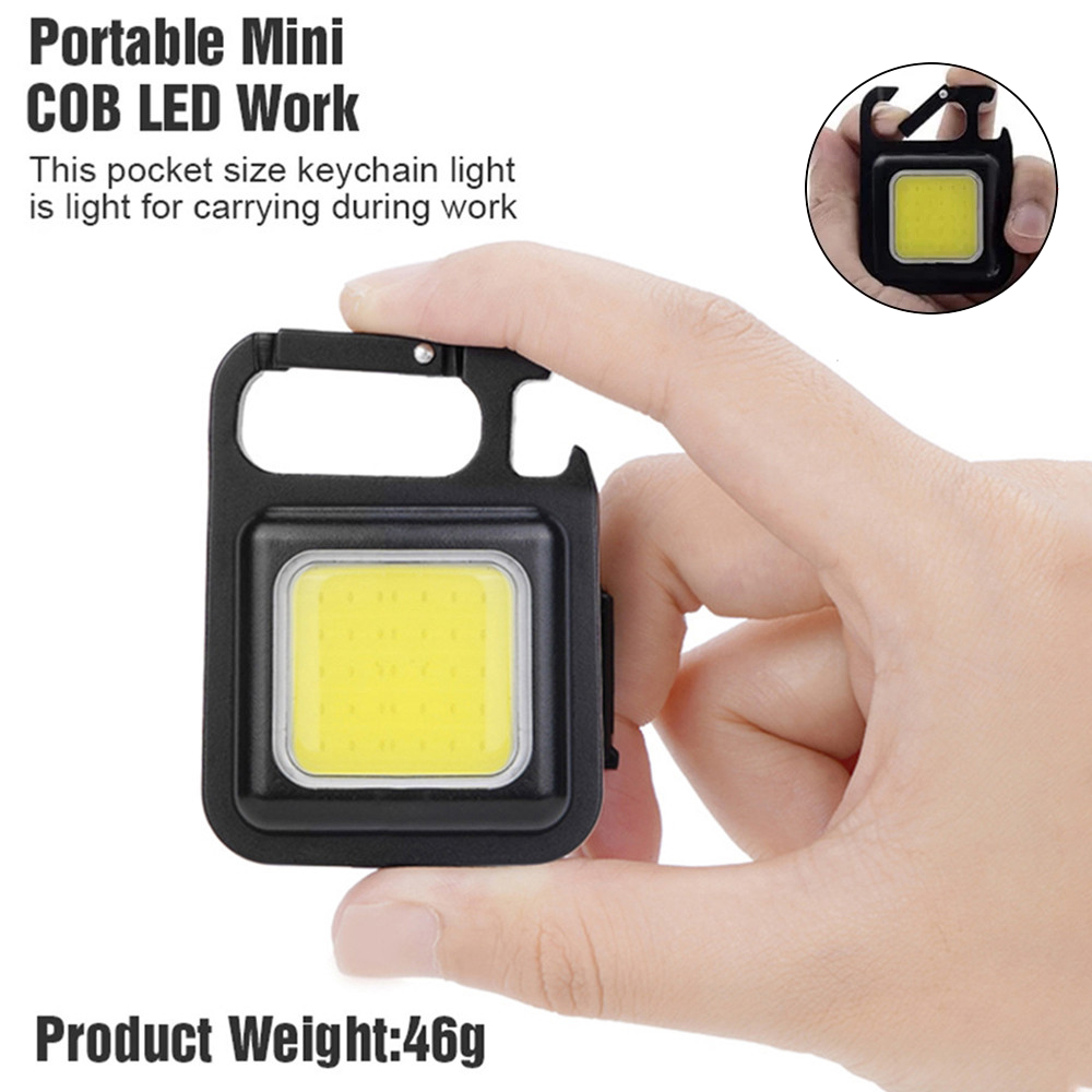 Multifunctional Portable Mini LED Flashlight USB Rechargeable Pocket Keychain Light Outdoor Waterproof Emergency