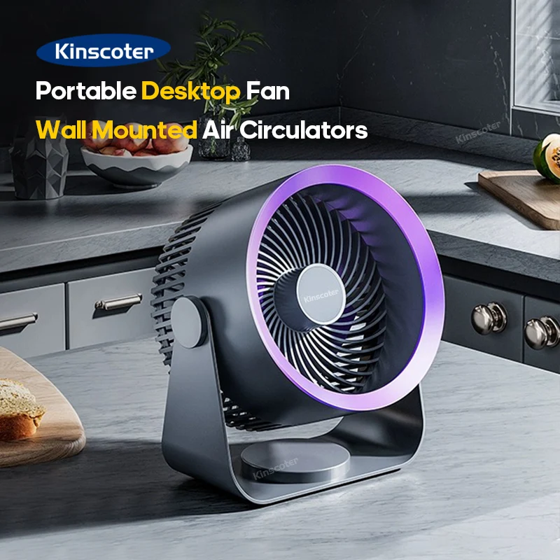 Multifunctional Rechargeable Electric Fan Circulator Wireless Portable Home Quiet Ventilator Desktop Wall Ceiling Fan