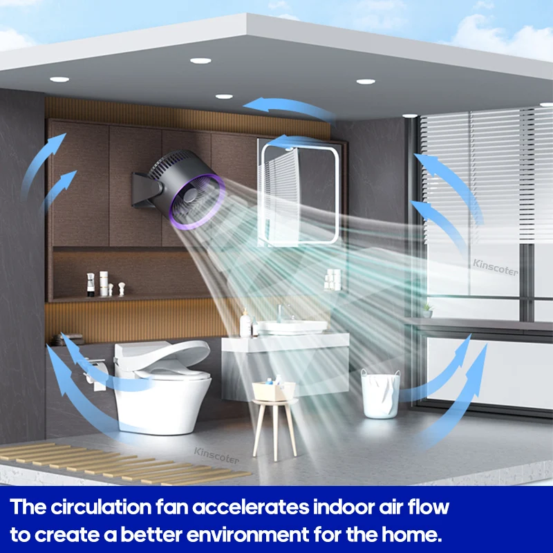 Multifunctional Rechargeable Electric Fan Circulator Wireless Portable Home Quiet Ventilator Desktop Wall Ceiling Fan