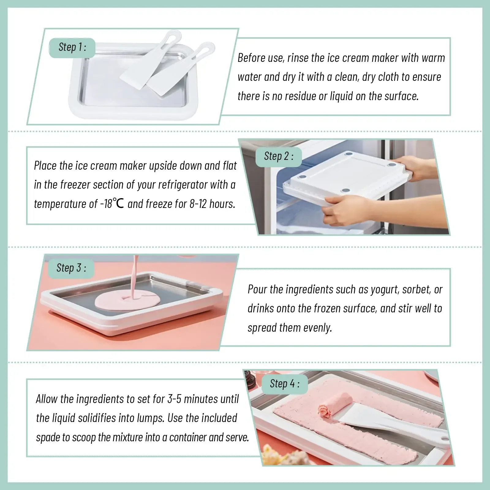 Multifunctional Rolled Ice Cream Maker Cold Sweet Fried Ice Pan DIY Household Frozen Yogurt Maker for Homemade Stir Fry