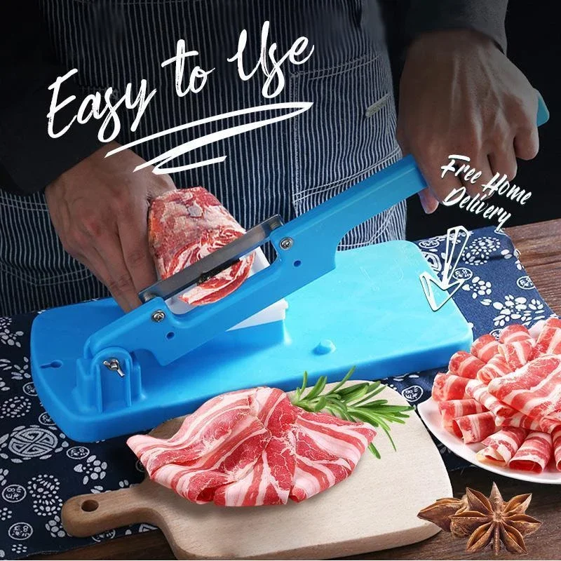 Multifunctional Table Slicer Frozen Meat Cutting Machine Beef Herb Mutton Rolls Cutter Fruit Vegetable Easy Slice