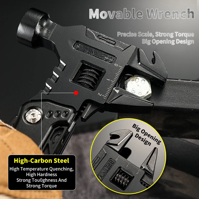 Multifunctional Wrench Hammer Knife Pliers Outdoor Camping Survival Tool Labor Saving Tool Stainless Steel Multi-tool Multifunctional Wrench Hammer Knife Pliers Outdoor Camping Survival Tool Labor Saving Tool Stainless Steel Multi-tool