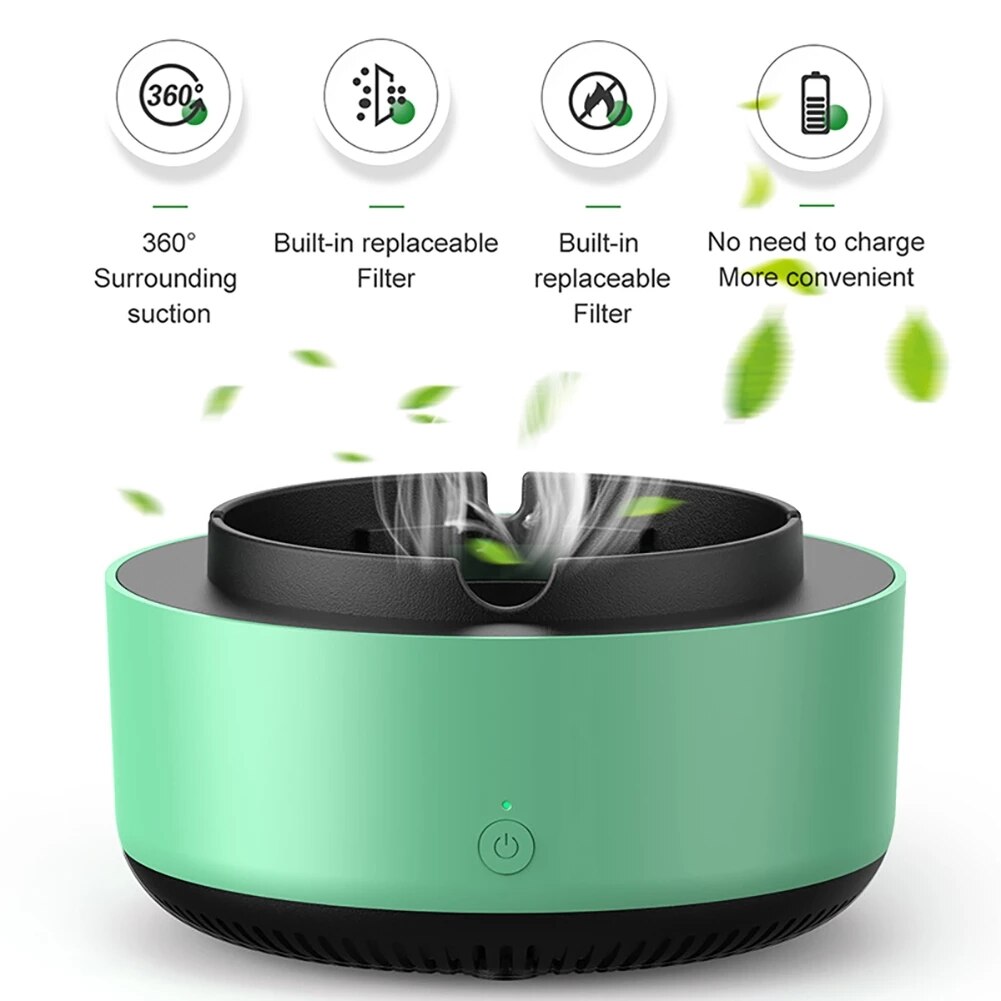 Multipurpose Ashtray with Air Purifier Function for Filtering Second-Hand Smoke From Cigarettes Remove Odor Smoking Multipurpose Ashtray with Air Purifier Function for Filtering Second-Hand Smoke From Cigarettes Remove Odor Smoking