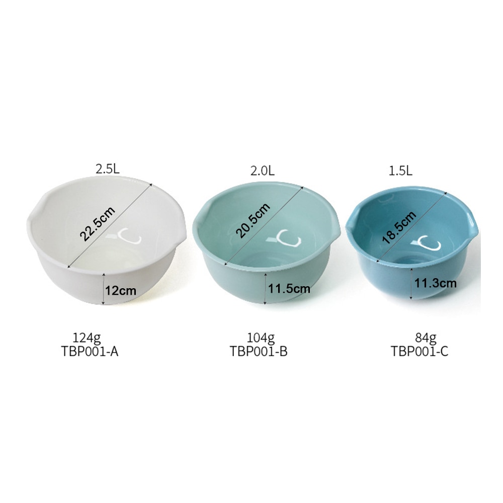 Multipurpose Plastic Mixing Bowls (3 Pcs)