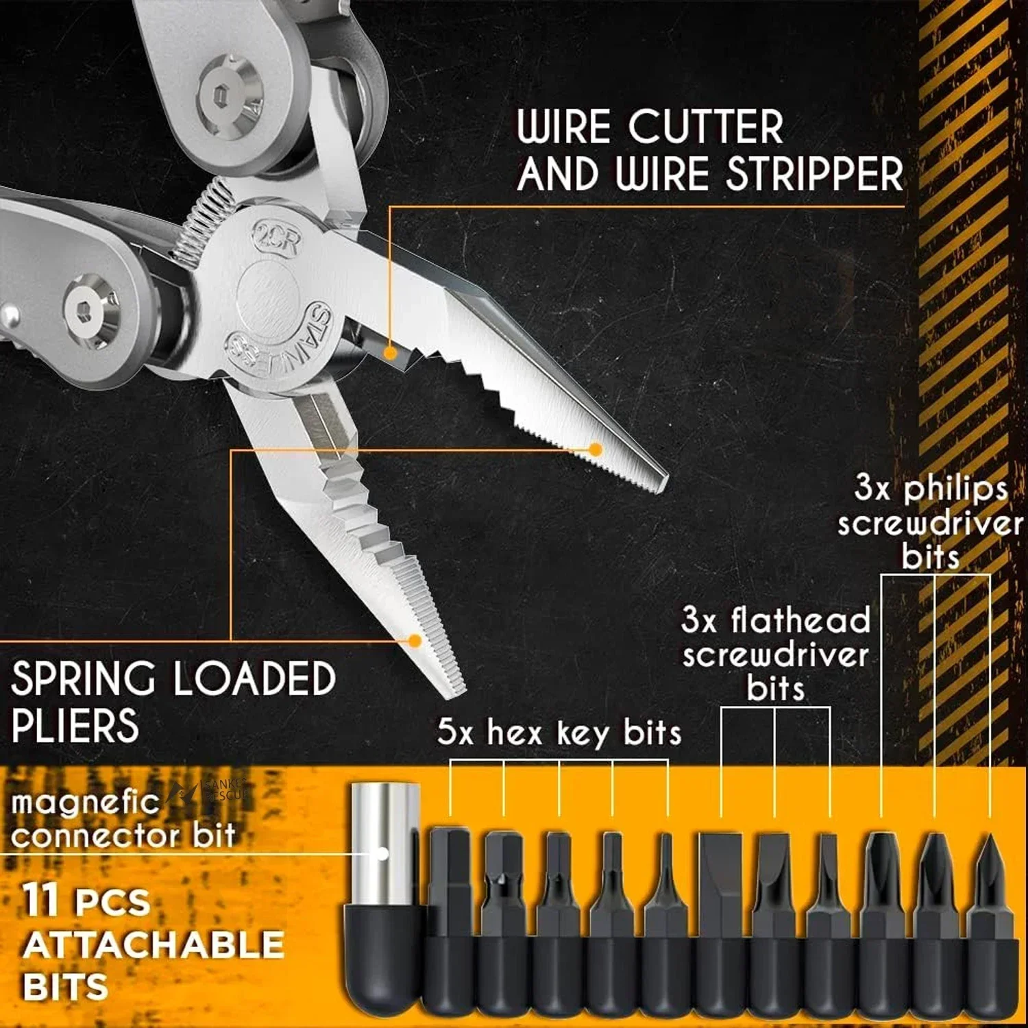 Multitool 24-in-1 Multitools Pliers with ​Professional Multi-tool for Survival Camping and Hunting Gifts for Men Dad