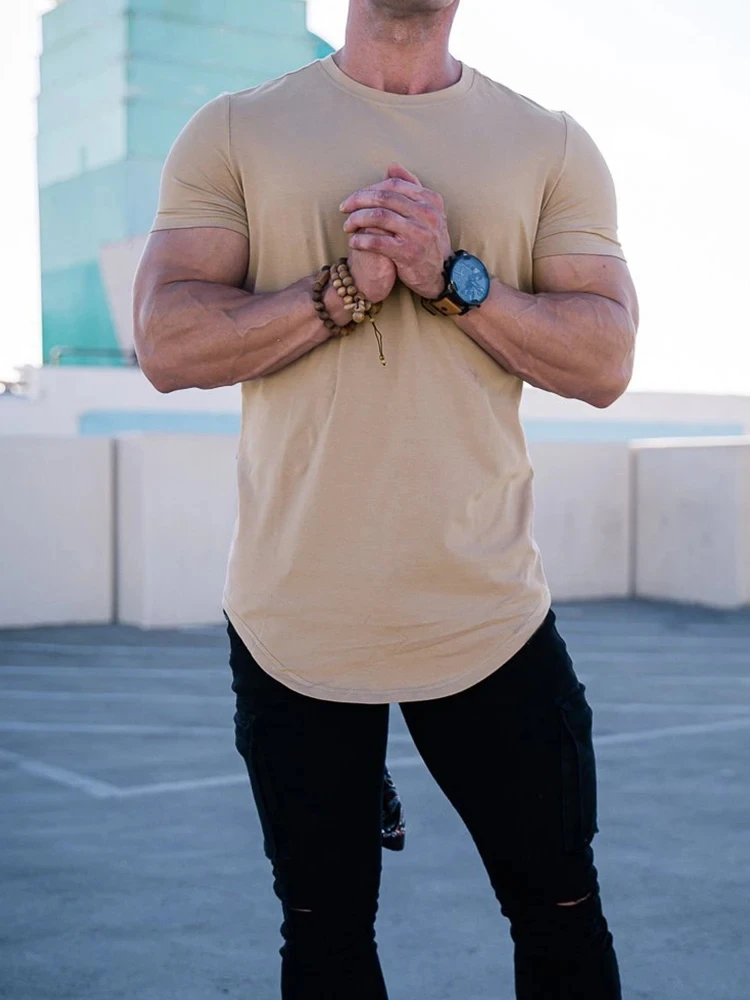 Muscle Fitness T-shirt Summer Men's Athleisure Workout short sleeve T-shirt High Quality cotton Men T-shirt Gym Sport Muscle Fitness T-shirt Summer Men's Athleisure Workout short sleeve T-shirt High Quality cotton Men T-shirt Gym Sport