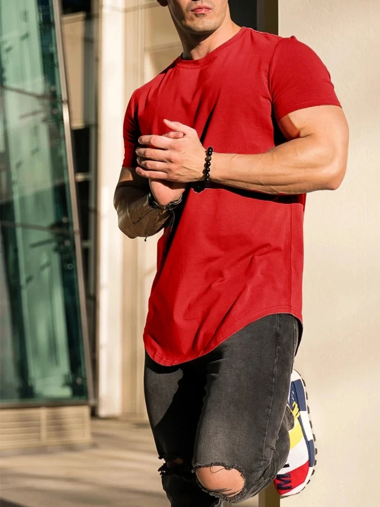 Muscle Fitness T-shirt Summer Men's Athleisure Workout short sleeve T-shirt High Quality cotton Men T-shirt Gym Sport Muscle Fitness T-shirt Summer Men's Athleisure Workout short sleeve T-shirt High Quality cotton Men T-shirt Gym Sport