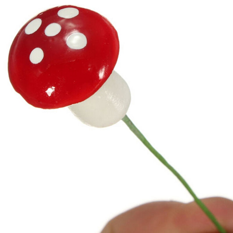 Mushroom Garden Ornaments Red Color (10Pcs) Mushroom Garden Ornaments Red Color (10Pcs)