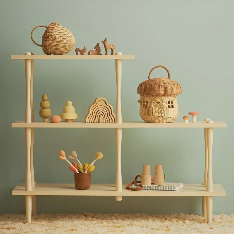 Mushroom Wicker Basket with Lid Mushroom Wicker Basket with Lid
