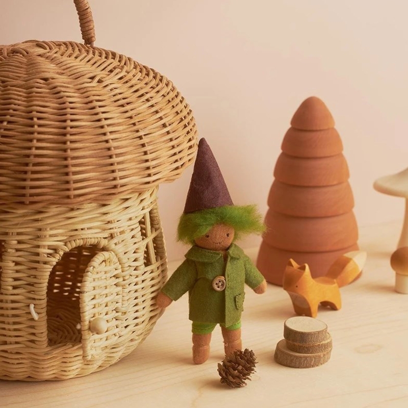 Mushroom Wicker Basket with Lid Mushroom Wicker Basket with Lid
