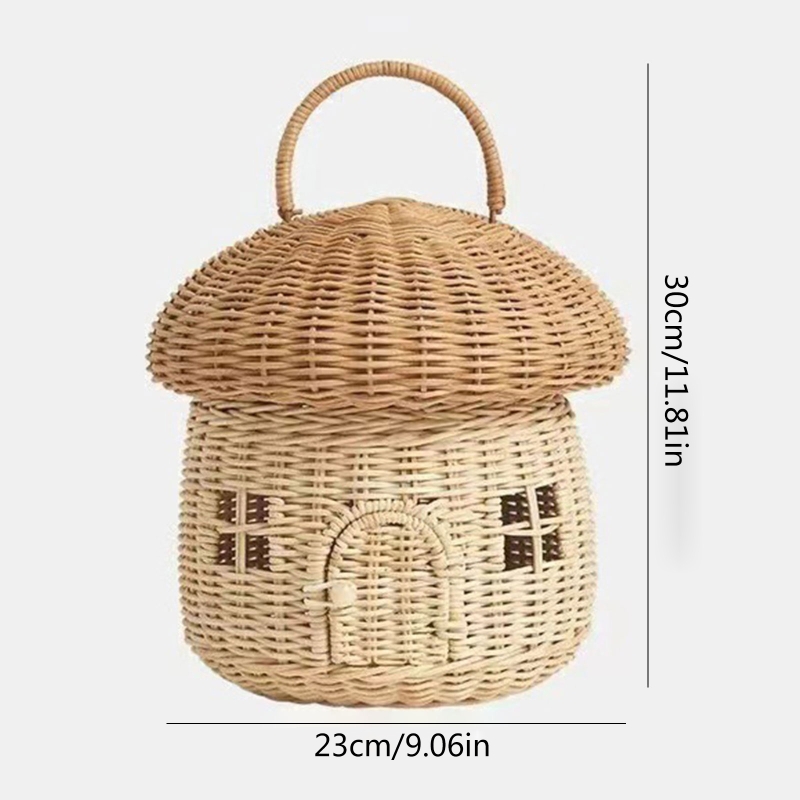 Mushroom Wicker Basket with Lid Mushroom Wicker Basket with Lid