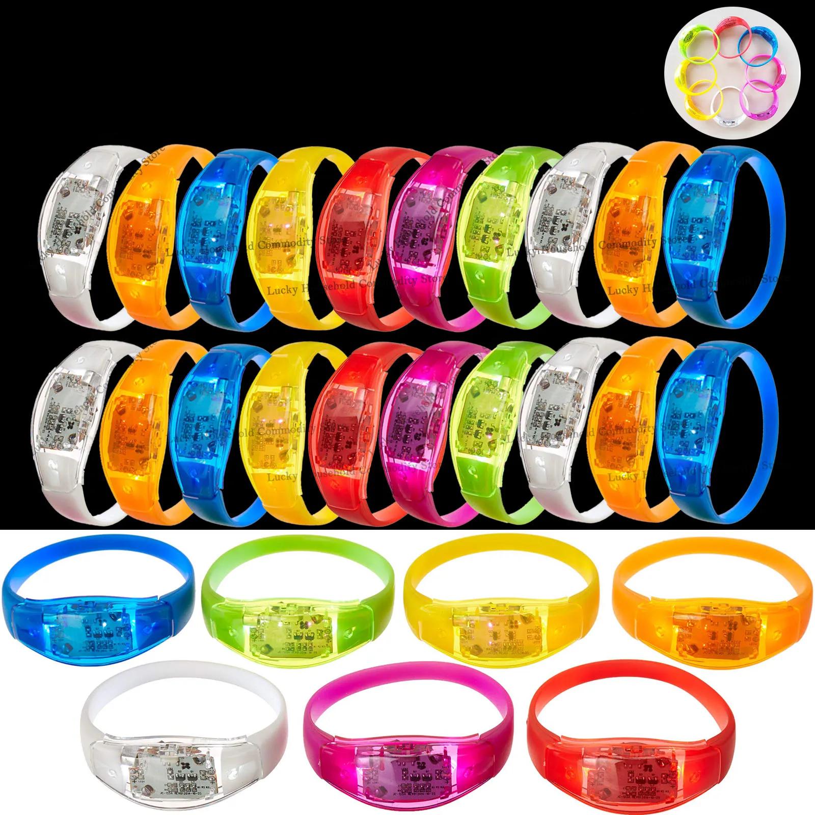 Music and Sound Activated Light UP Bracelets Voice Control Glow in the Dark Bracelets Rhythmic Bracelets Led Light