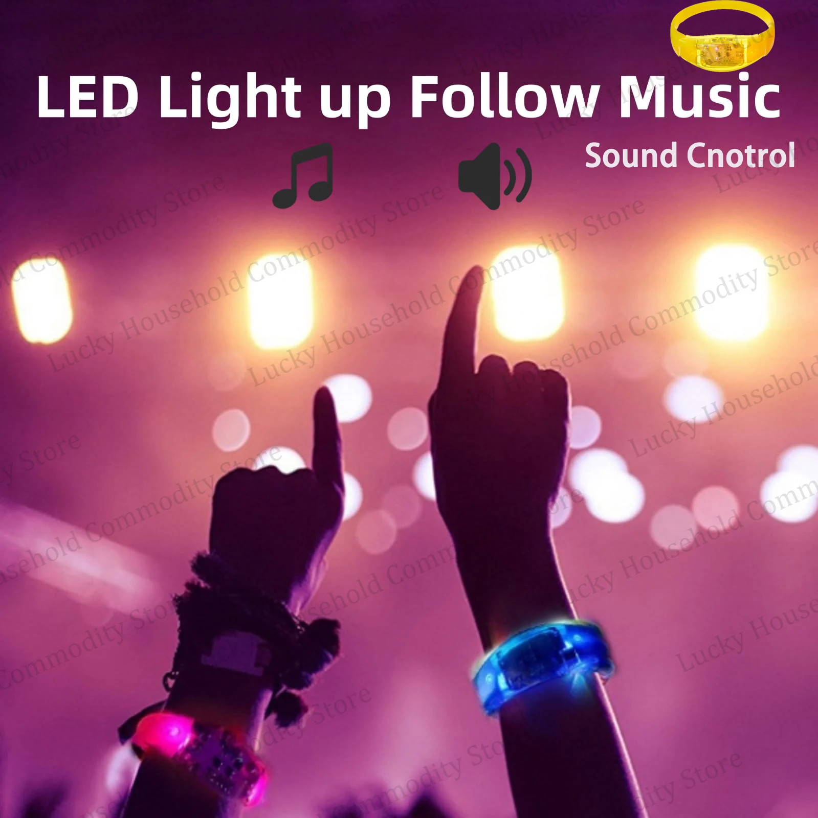 Music and Sound Activated Light UP Bracelets Voice Control Glow in the Dark Bracelets Rhythmic Bracelets Led Light Music and Sound Activated Light UP Bracelets Voice Control Glow in the Dark Bracelets Rhythmic Bracelets Led Light