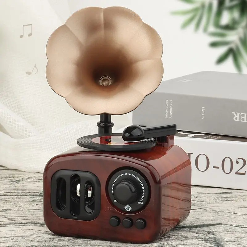 Music Box Retro Phonograph Home Decoration Holiday Gifts Ornament Creative Classical Vintage Art Crafts Table Desk