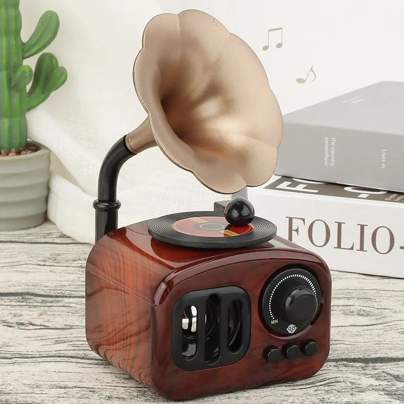 Music Box Retro Phonograph Home Decoration Holiday Gifts Ornament Creative Classical Vintage Art Crafts Table Desk