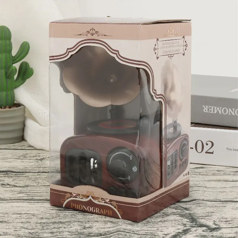 Music Box Retro Phonograph Home Decoration Holiday Gifts Ornament Creative Classical Vintage Art Crafts Table Desk
