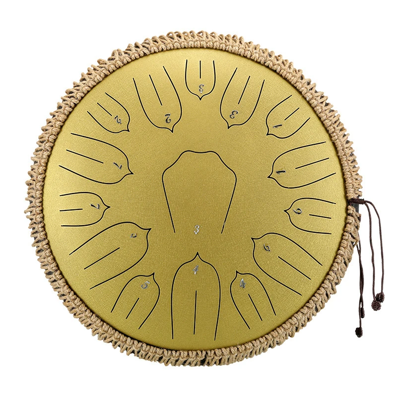 Music Drum 15 Notes Glucophone Steel Tongue Drum 13 Inch 15 Notes D Tone Ethereal Drum Percussion Musical Instruments