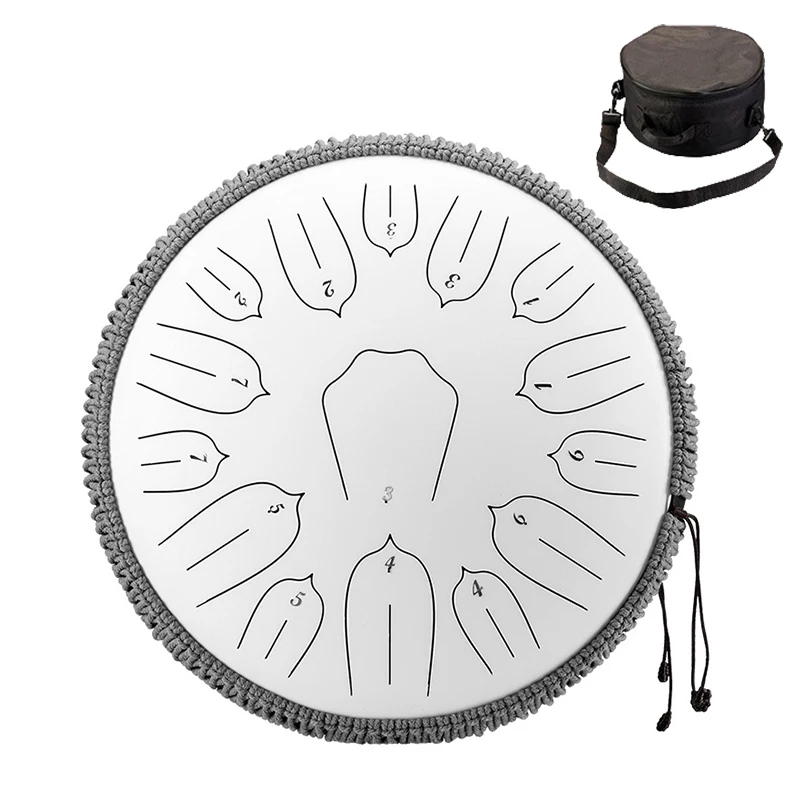 Music Drum 15 Notes Glucophone Steel Tongue Drum 13 Inch 15 Notes D Tone Ethereal Drum Percussion Musical Instruments